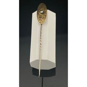 Antique Edwardian 15ct Gold Pearl Stick Pin Art Nouveau Arts & Crafts‎ 625 gold